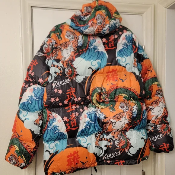 NWT Reason Street Culture Clothing Tiger Dragon Jacket Size XL - Picture 3 of 5